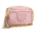Chanel Vintage Camera Tassel Bag Satin Pink Satin Shoulder Bag Bag (Pre-Owned)