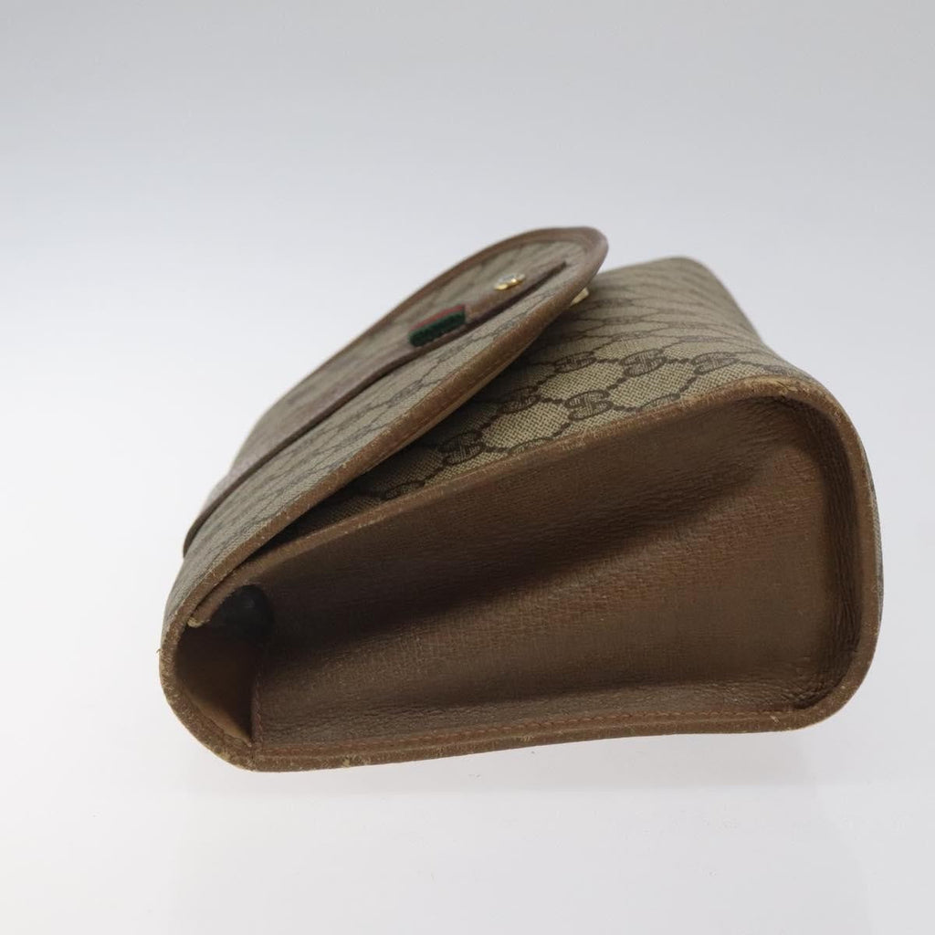Gucci Sherry Line Pouch Canvas Beige Canvas Clutche & Pouche Bag (Pre-Owned)