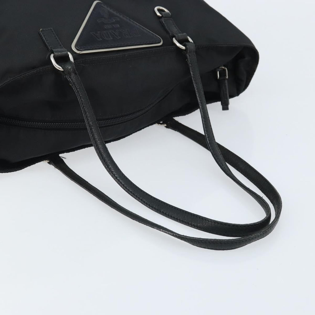 Prada Vintage Zip Tote Tessuto Black Nylon Tote Bag Bag (Pre-Owned)