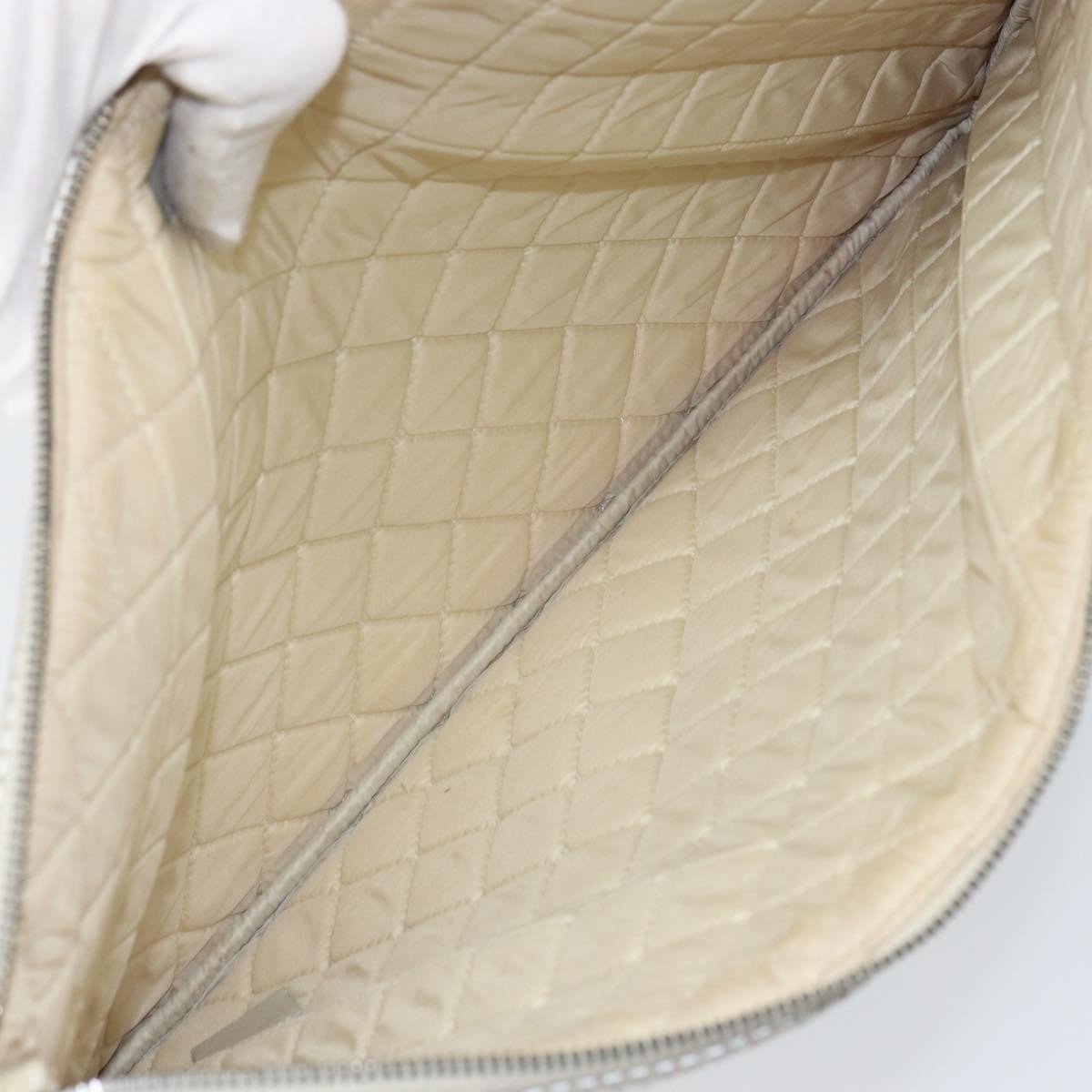 Chanel O Case Clutch Quilted Perforated Lambskin Silver Leather Clutche & Pouche Bag (Pre-Owned)