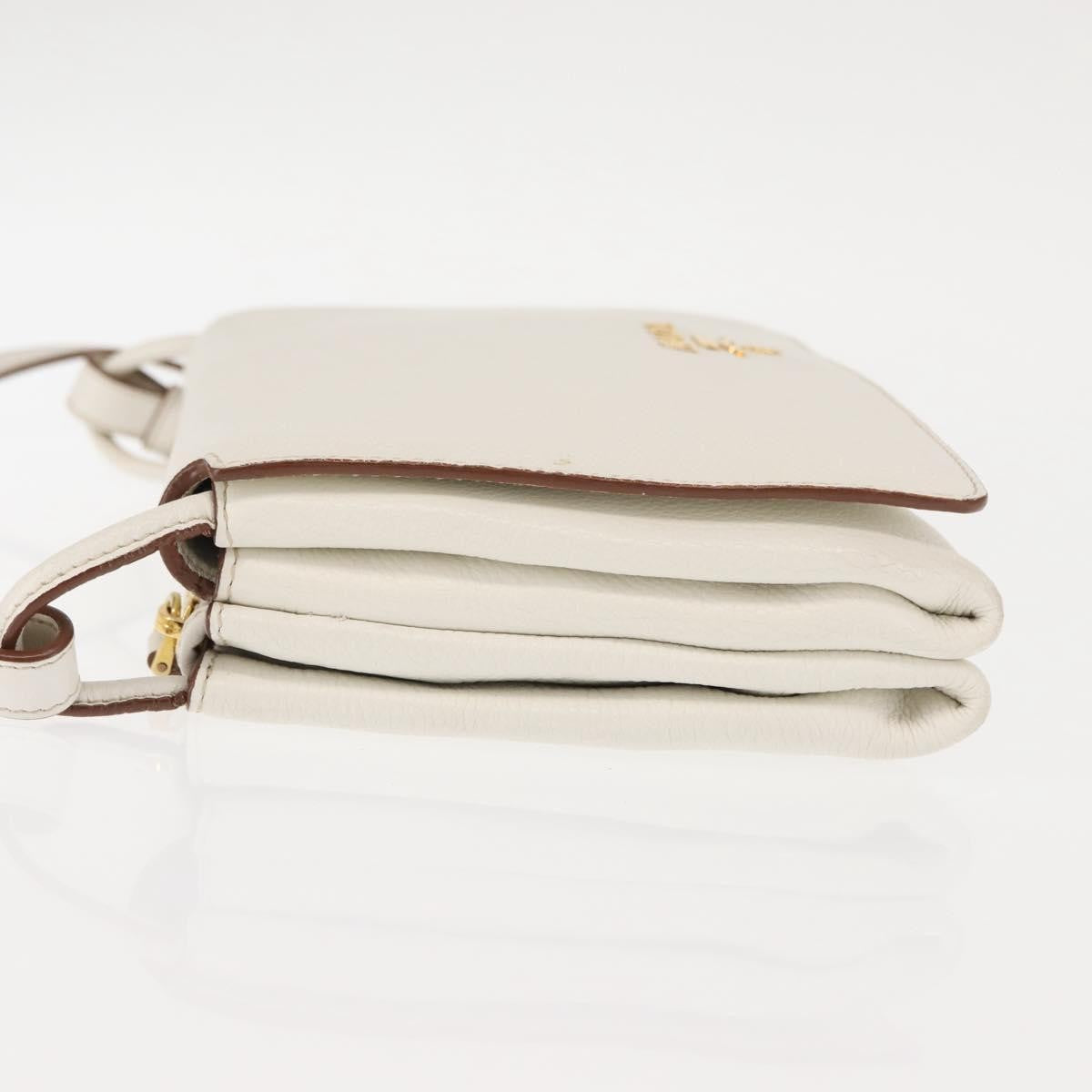 Prada Flap Crossbody Bag Vitello Daino White Leather Shoulder Bag Bag (Pre-Owned)