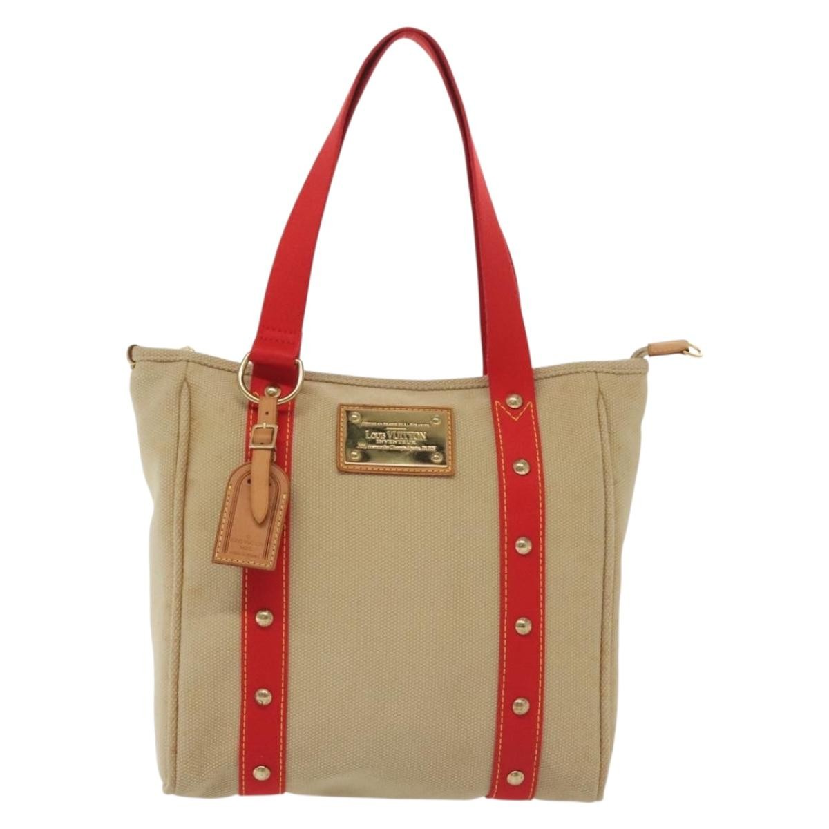 Louis Vuitton Antigua Tote Canvas Beige Canvas Tote Bag Bag (Pre-Owned)