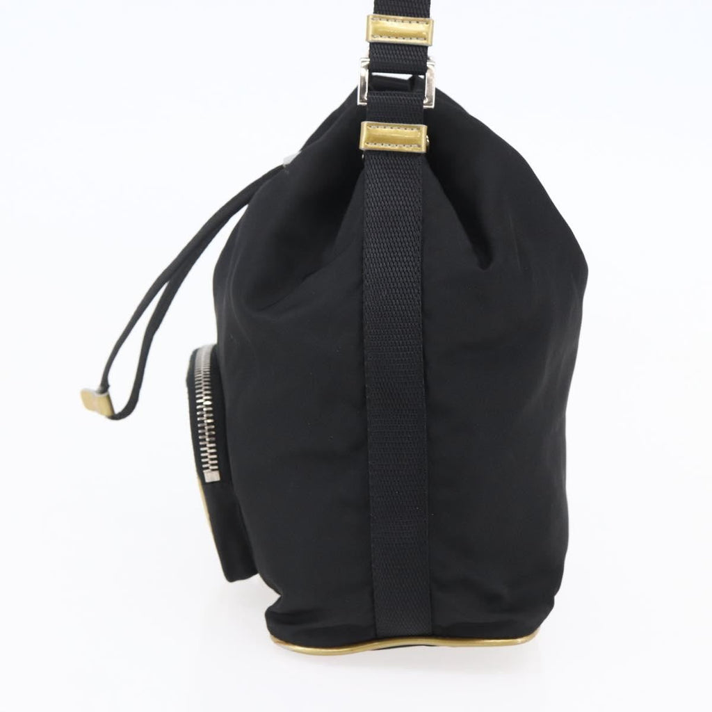 Prada Duet Drawstring Bucket Bag Tessuto Black Nylon Bag (Pre-Owned)