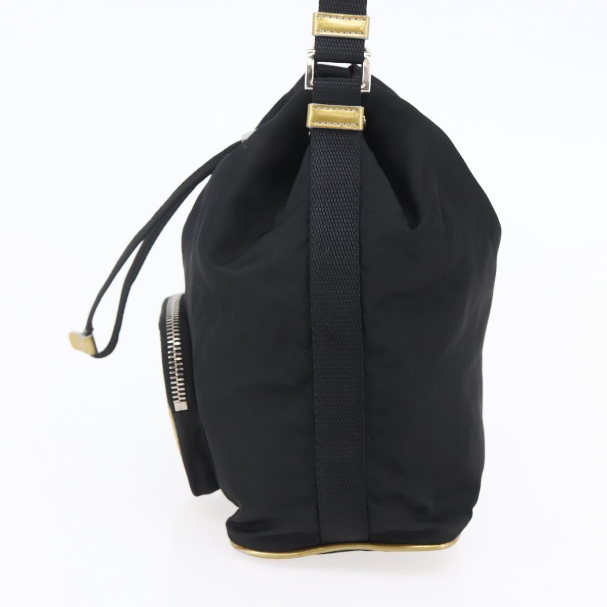 Prada Duet Drawstring Bucket Bag Tessuto Black Nylon Bag (Pre-Owned)
