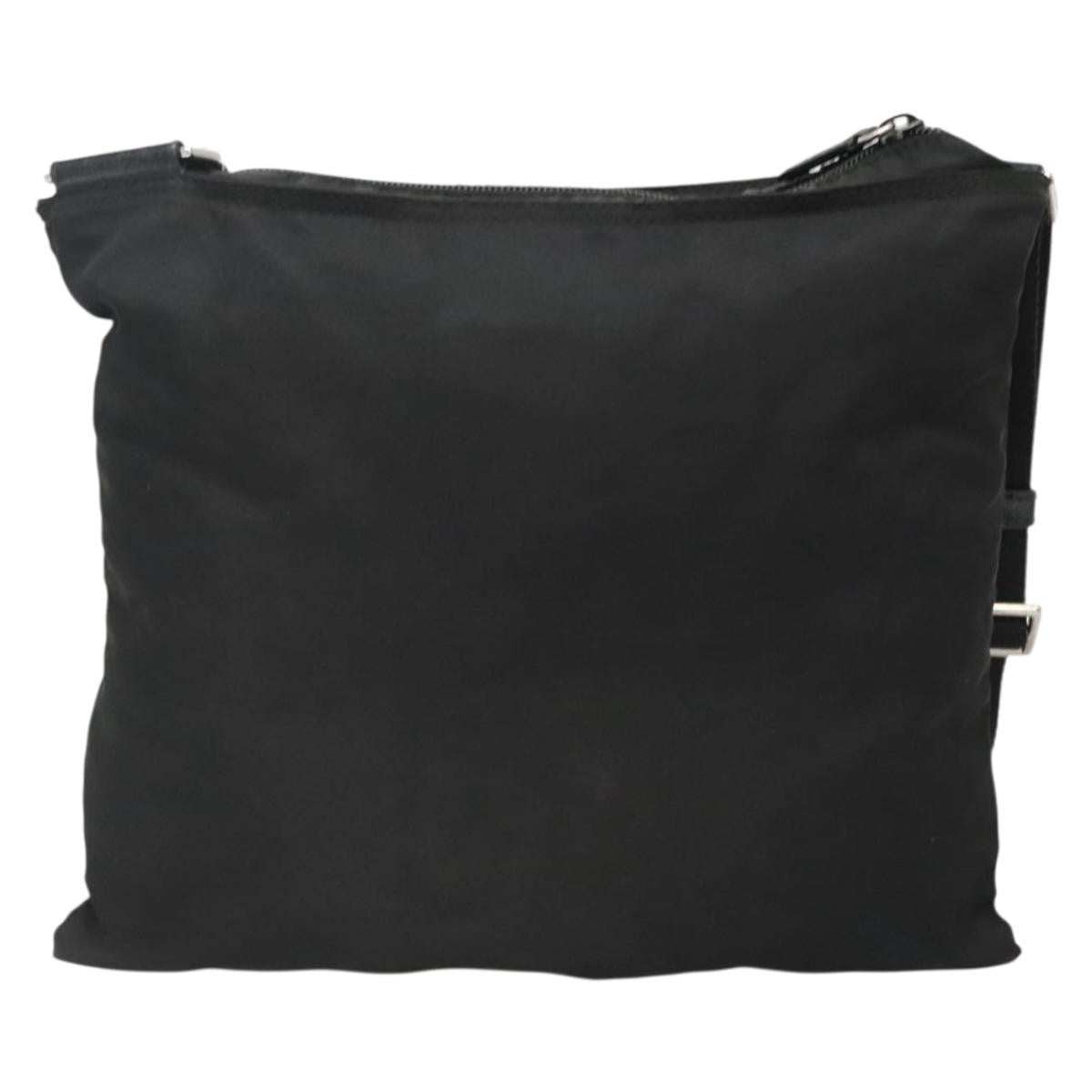 Prada Flat Messenger Bag Tessuto Black Nylon Shoulder Bag Bag (Pre-Owned)