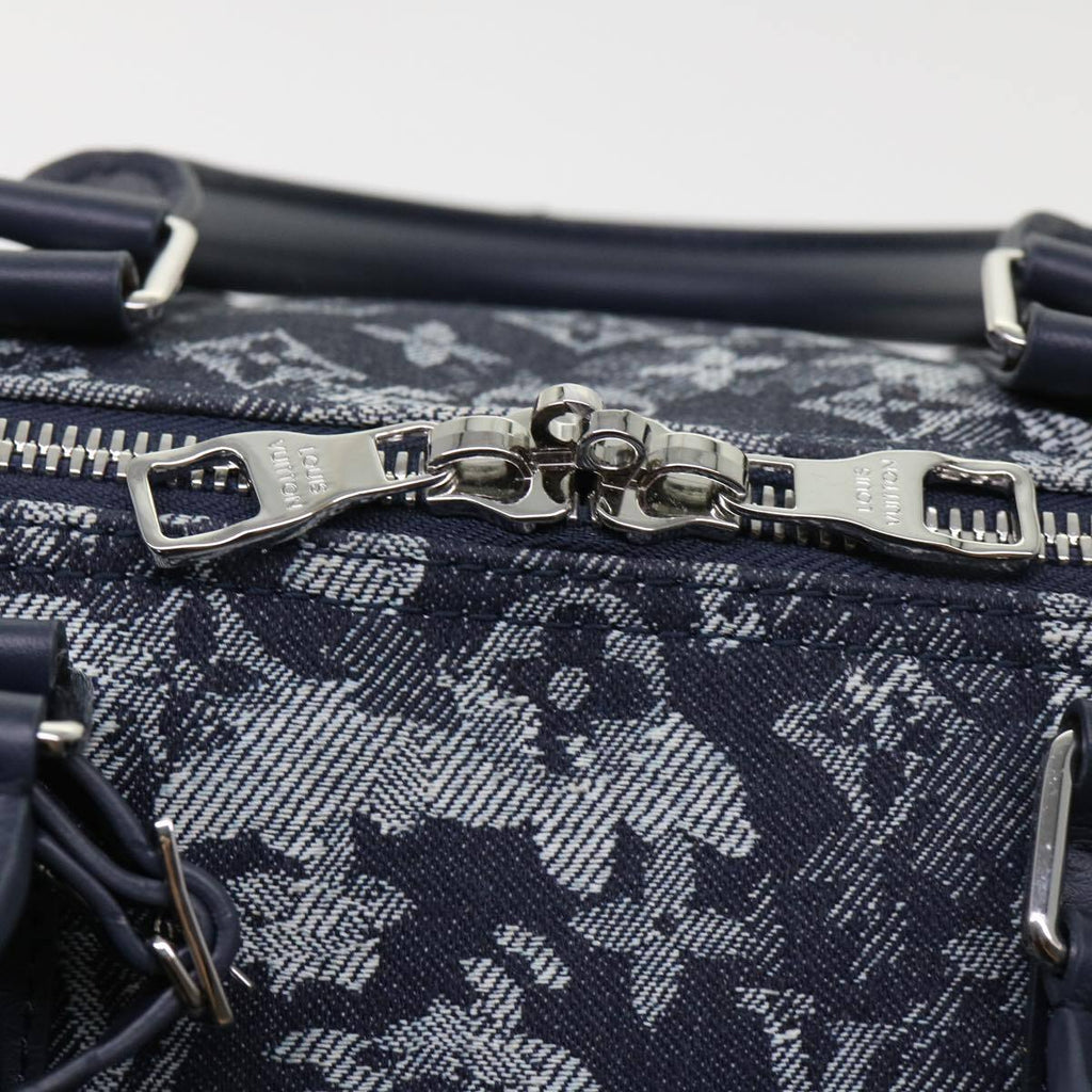 Louis Vuitton Keepall Bandouliere Bag Monogram Tapestry Canvas Navy Canvas Bag (Pre-Owned)