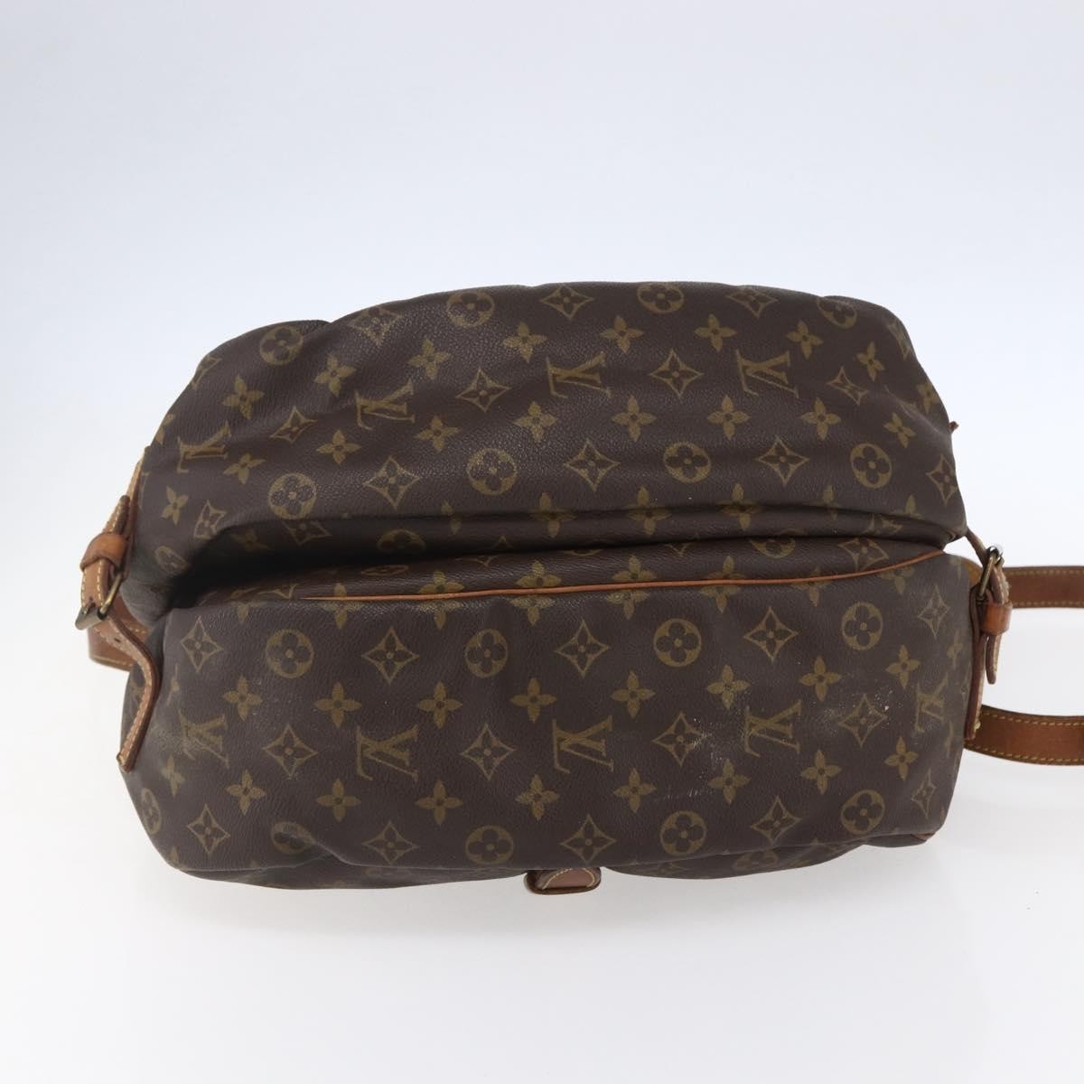 Louis Vuitton Saumur Handbag Monogram Canvas Brown Canvas Shoulder Bag Bag (Pre-Owned)