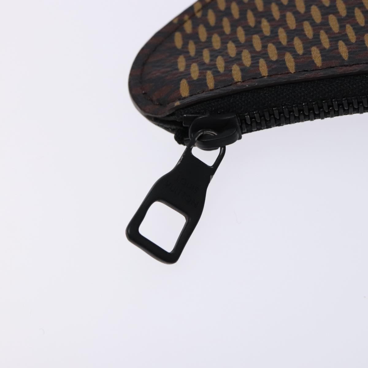 Louis Vuitton Nigo Duck Coin Holder Printed Leather And Limited Edition Giant Damier Black Canvas Wallets Accessory (Pre-Owned)