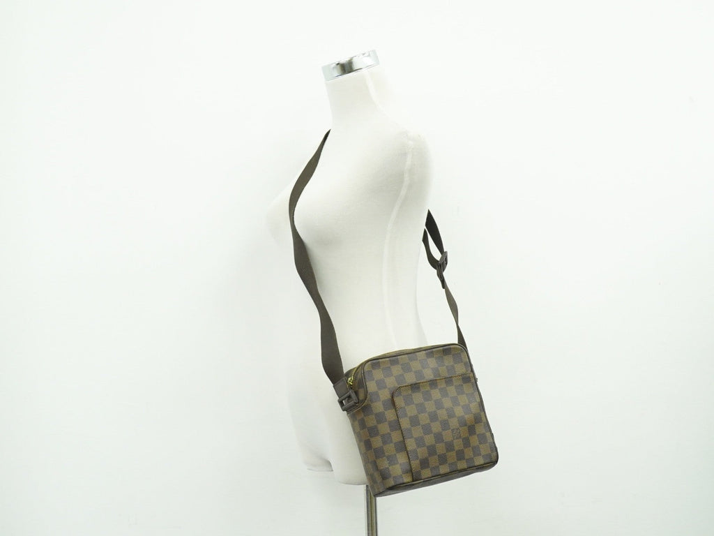 Louis Vuitton Olav Handbag Damier Brown Canvas Shoulder Bag Bag (Pre-Owned)