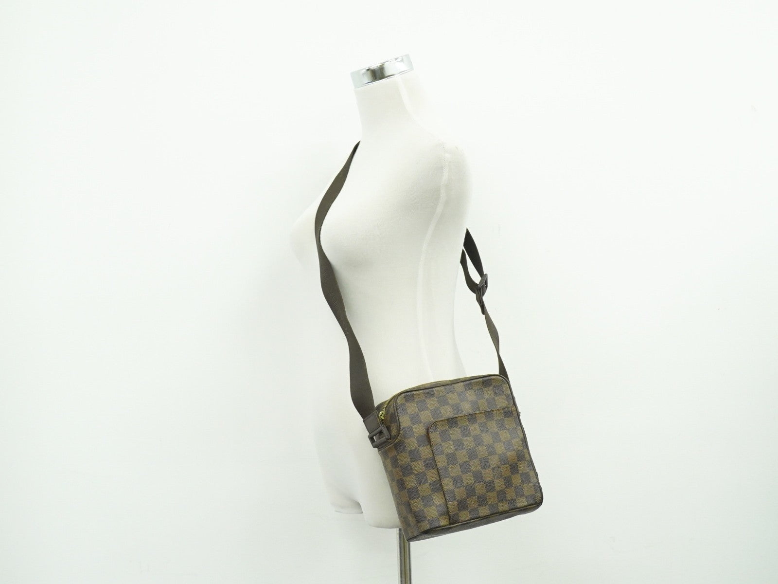 Louis Vuitton Olav Handbag Damier Brown Canvas Shoulder Bag Bag (Pre-Owned)