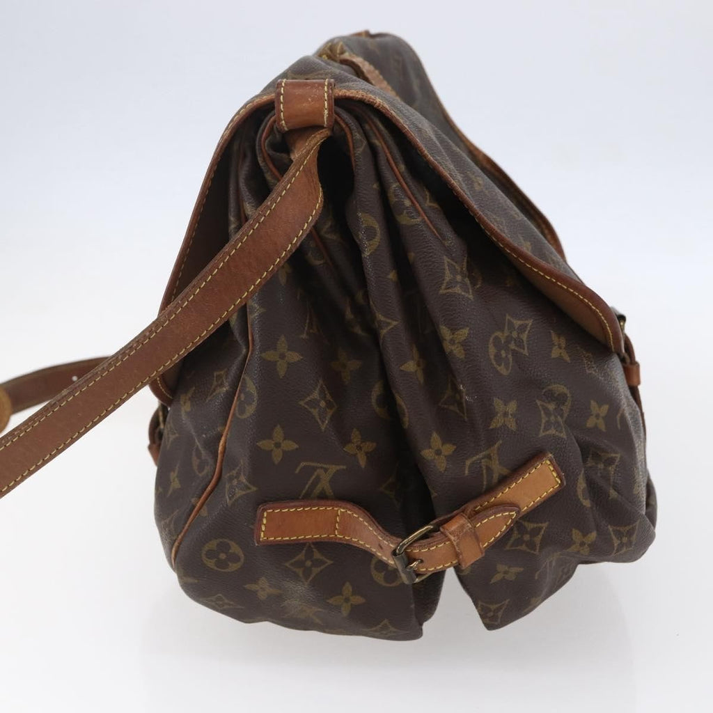 Louis Vuitton Saumur Handbag Monogram Canvas Brown Canvas Shoulder Bag Bag (Pre-Owned)