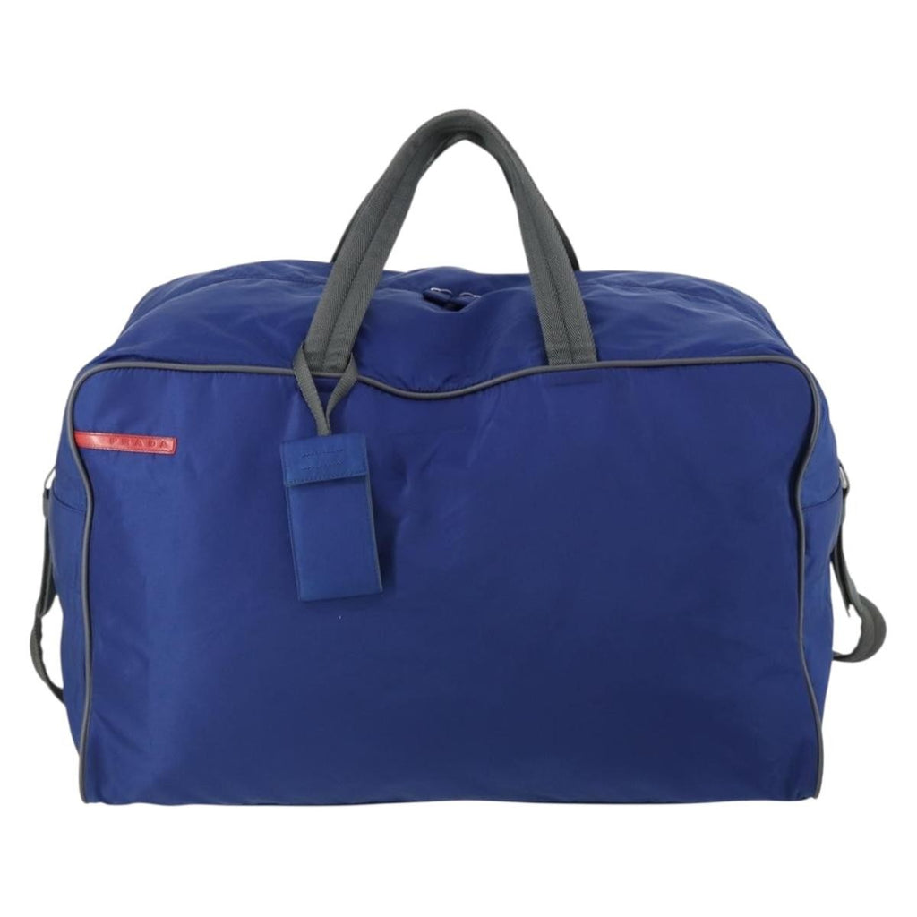 Prada Convertible Weekender Bag Tessuto Blue Nylon Travel Bag Bag (Pre-Owned)