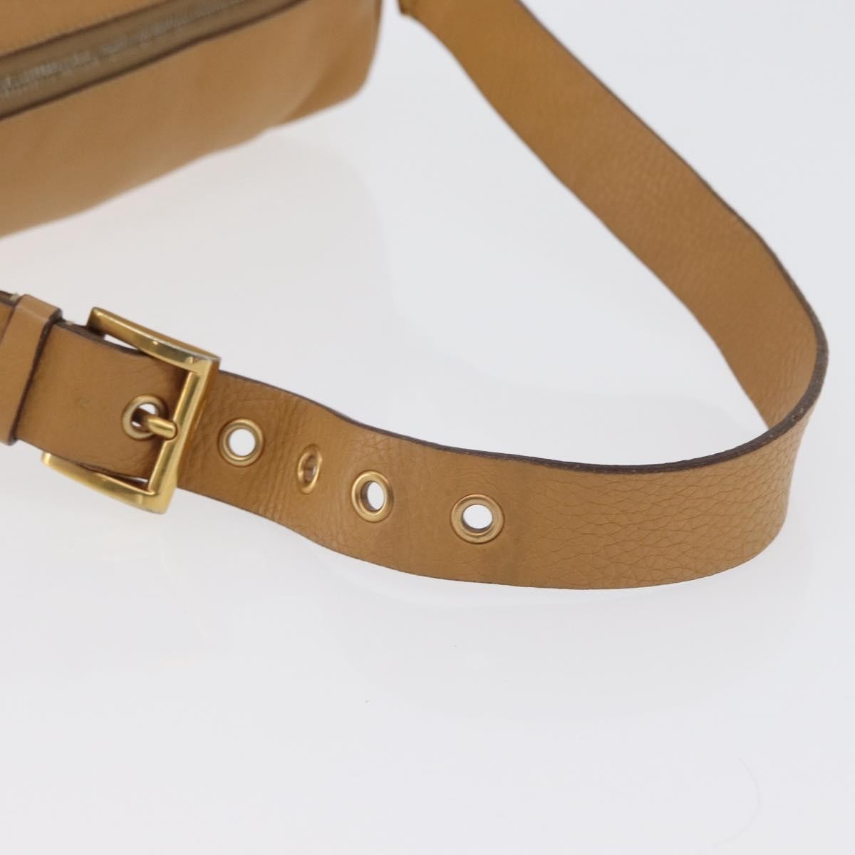 Prada Vintage Shoulder Bag Leather Brown Leather Shoulder Bag Bag (Pre-Owned)
