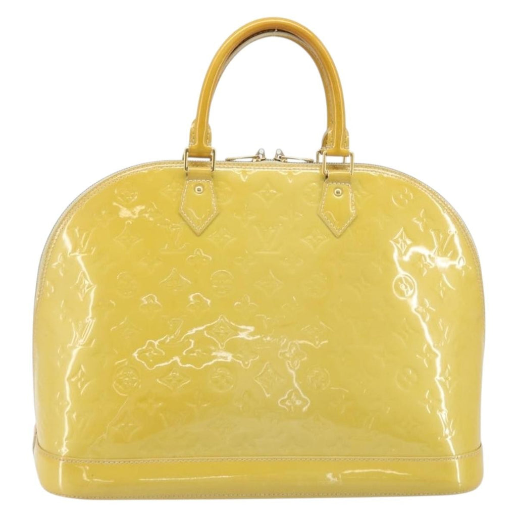 Louis Vuitton Alma Handbag Monogram Vernis Yellow Patent_Leather Handbag (Pre-Owned)