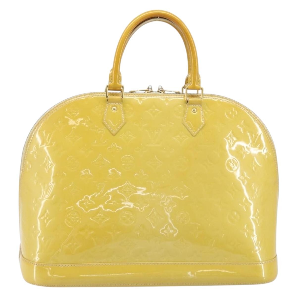 Louis Vuitton Alma Handbag Monogram Vernis Yellow Patent_Leather Handbag (Pre-Owned)