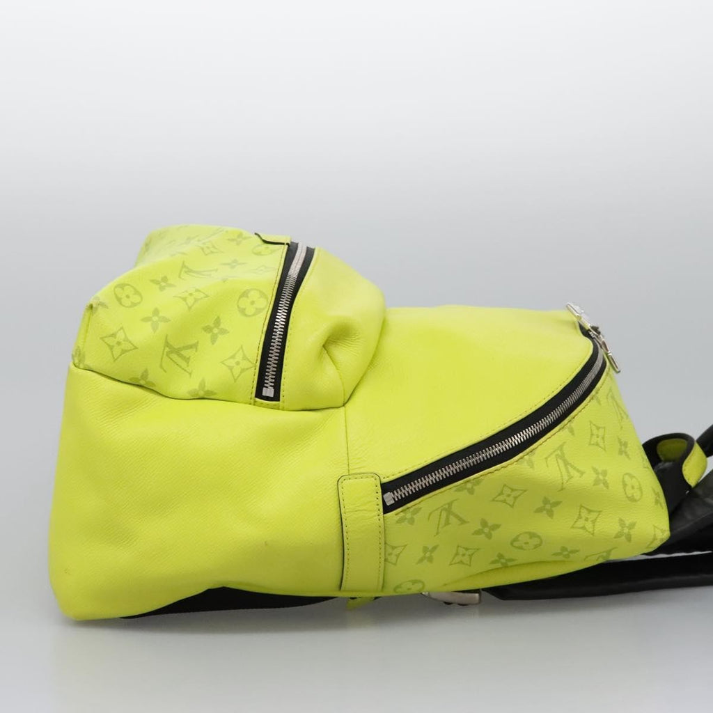Louis Vuitton Discovery Backpack Monogram Taigarama Yellow Leather Backpack Bag (Pre-Owned)