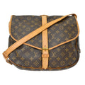 Louis Vuitton Saumur Handbag Monogram Canvas Brown Canvas Shoulder Bag Bag (Pre-Owned)