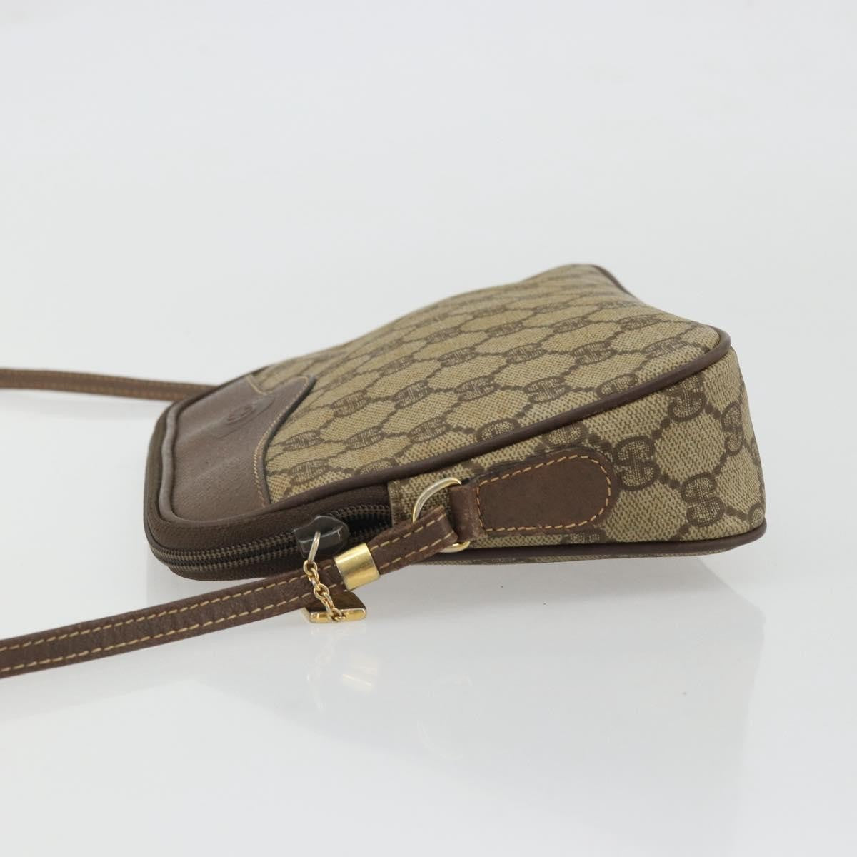 Gucci Gg Supreme Shoulder Bag Canvas Beige Canvas Handbag (Pre-Owned)