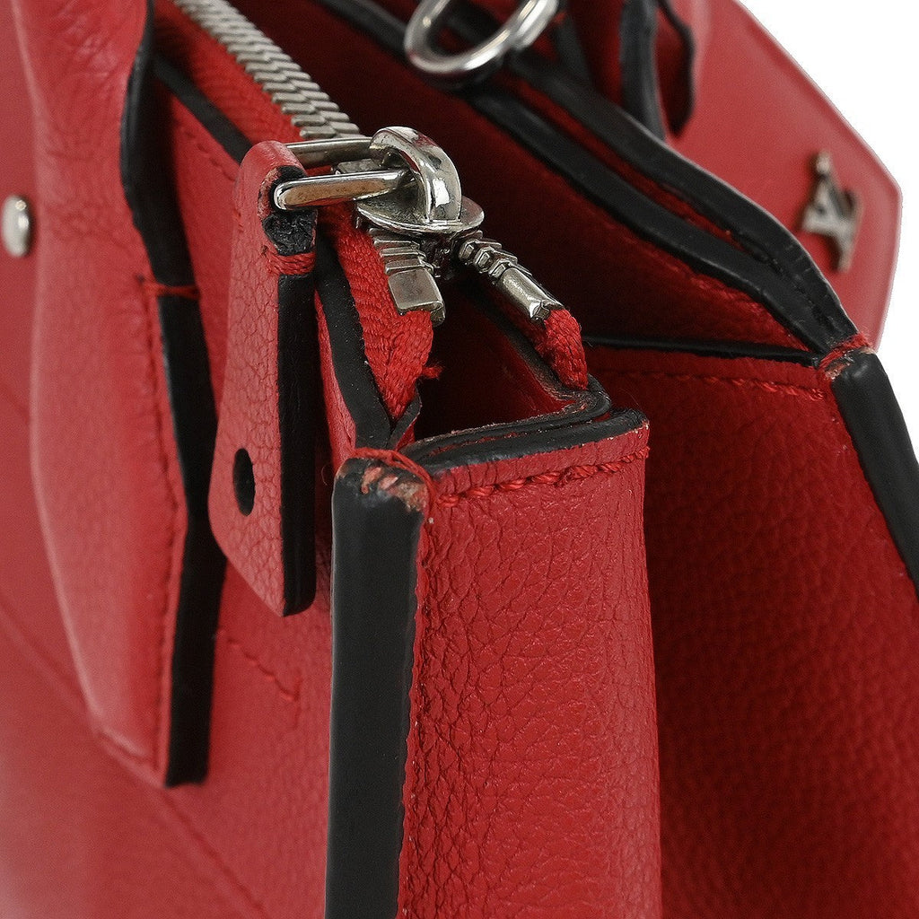 Louis Vuitton City Steamer Handbag Leather Red Leather Tote Bag Bag (Pre-Owned)