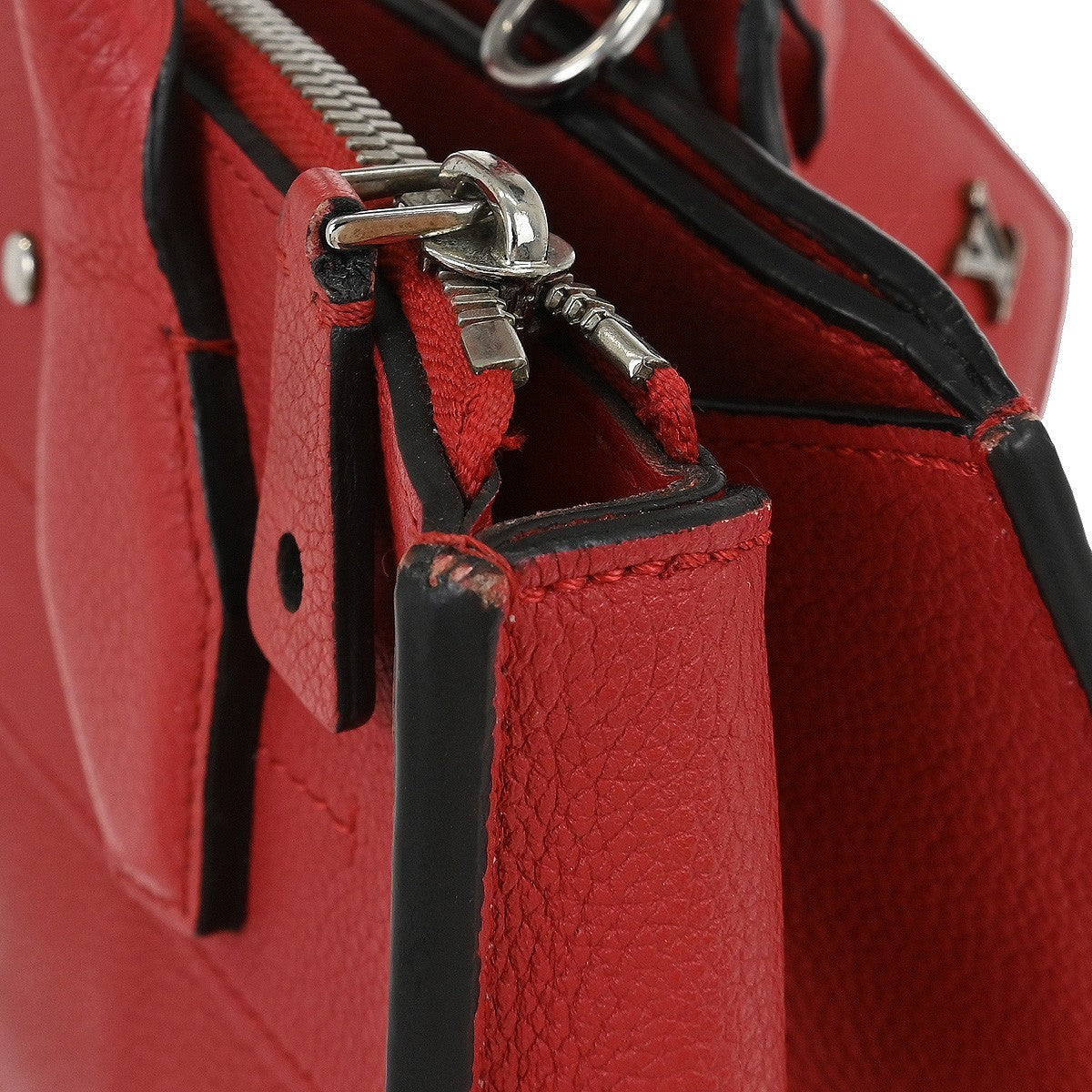 Louis Vuitton City Steamer Handbag Leather Red Leather Tote Bag Bag (Pre-Owned)