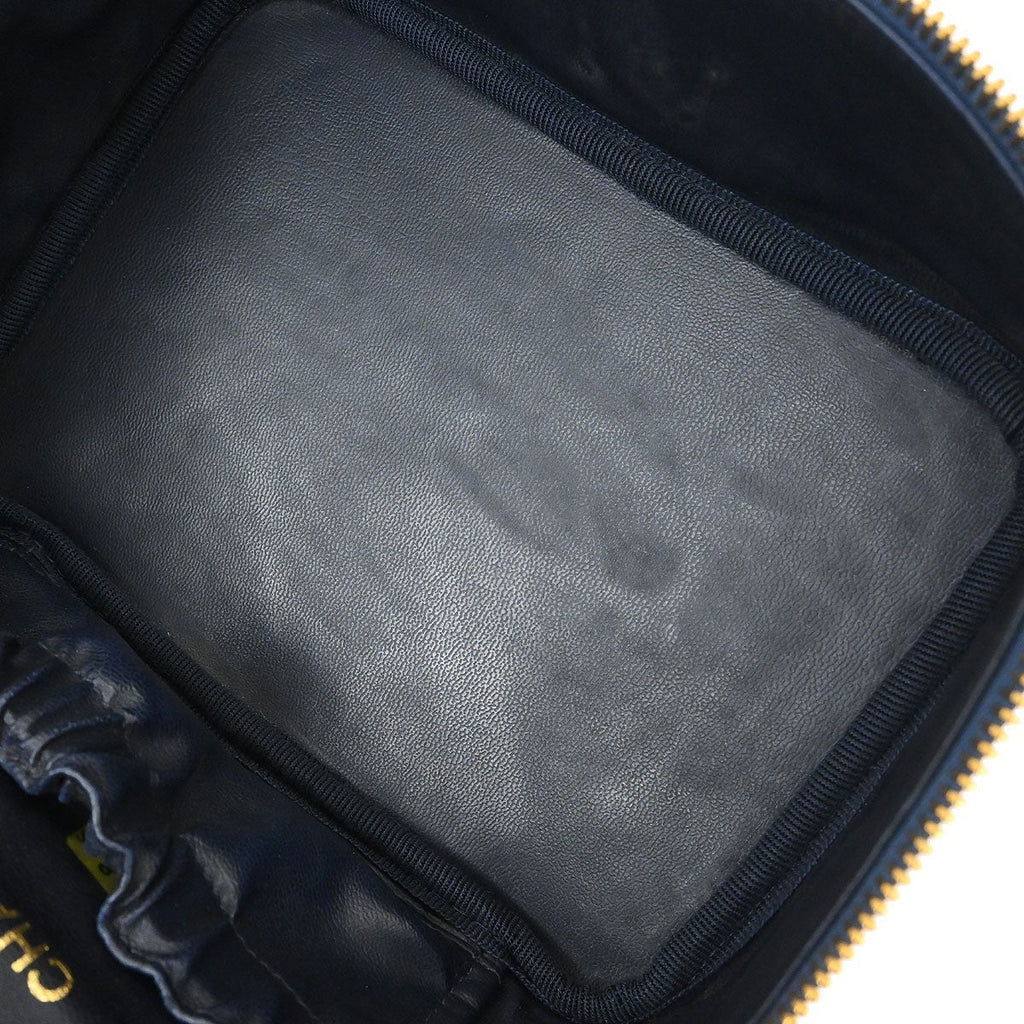 Chanel Vintage Timeless Cosmetic Case Denim Blue Denim_Jeans Handbag (Pre-Owned)