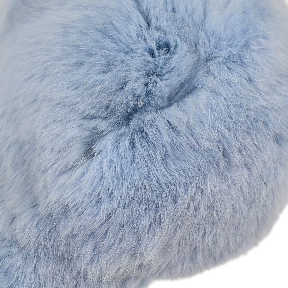 Chanel Chain Hobo Lapin Fur Blue Fur Handbag (Pre-Owned)