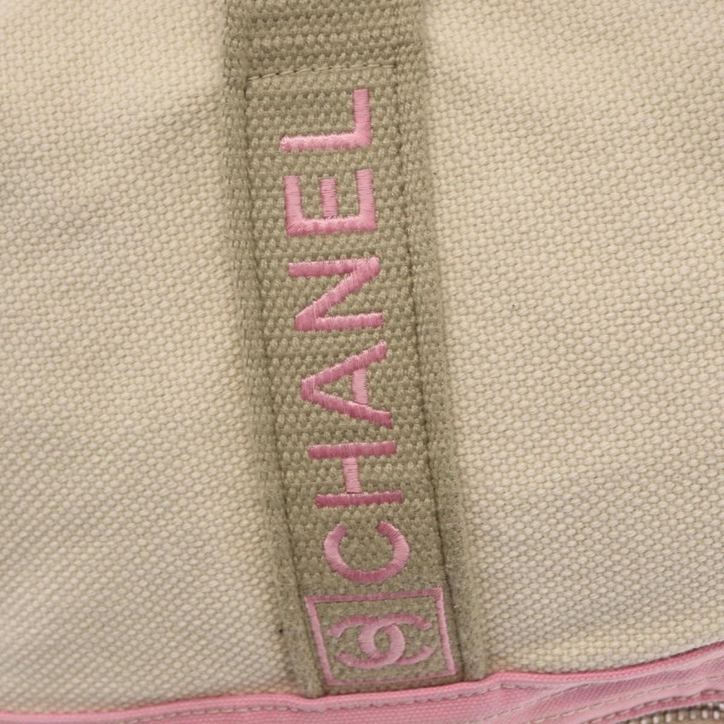 Chanel Sport Line Boston Ba Canvas Pink Canvas Travel Bag Bag (Pre-Owned)