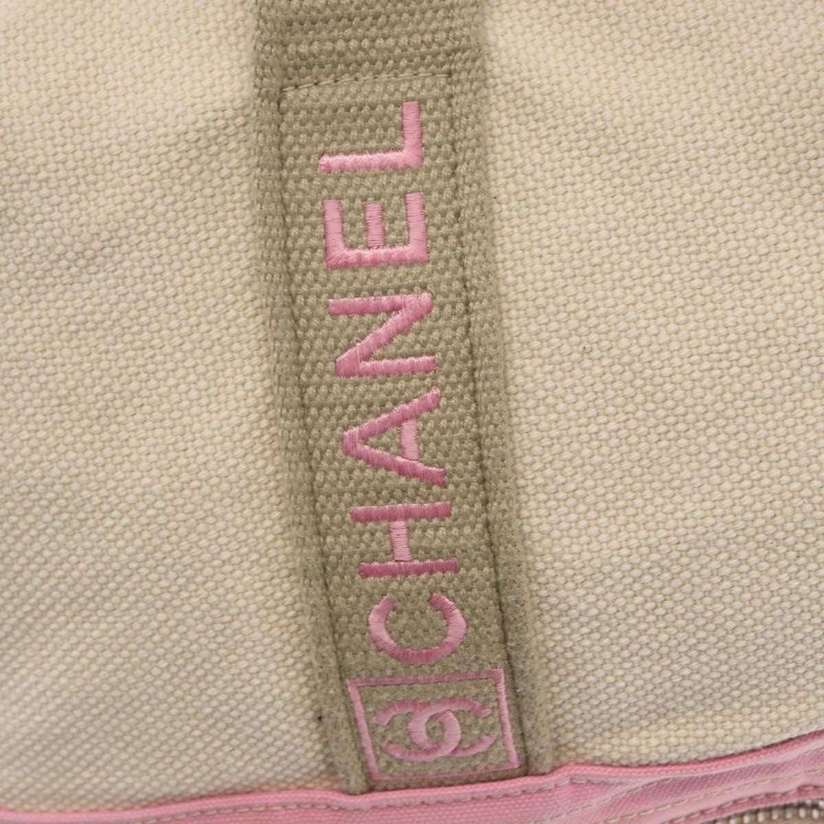Chanel Sport Line Boston Ba Canvas Pink Canvas Travel Bag Bag (Pre-Owned)