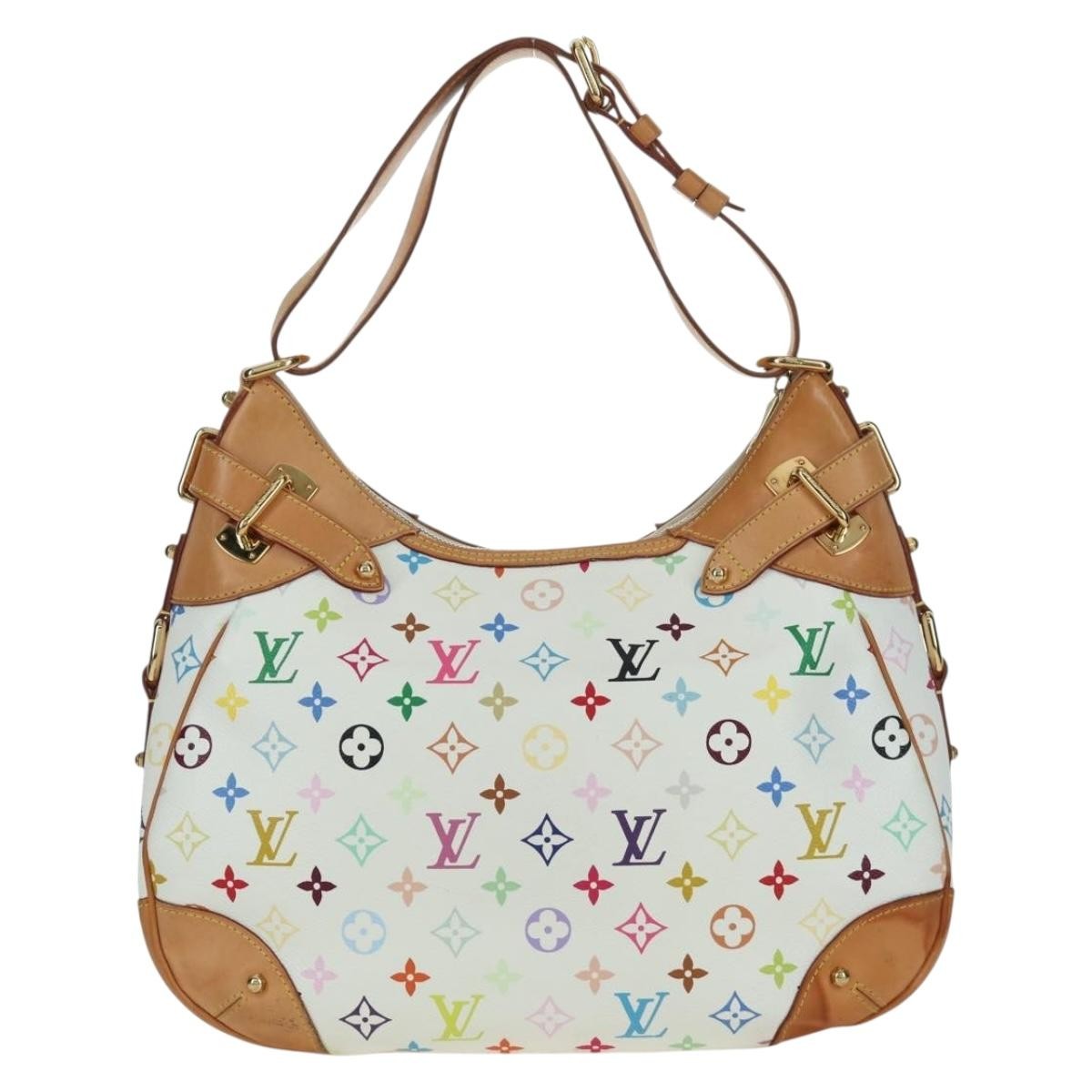 Louis Vuitton Greta Handbag Monogram Multicolor White Canvas Shoulder Bag Bag (Pre-Owned)