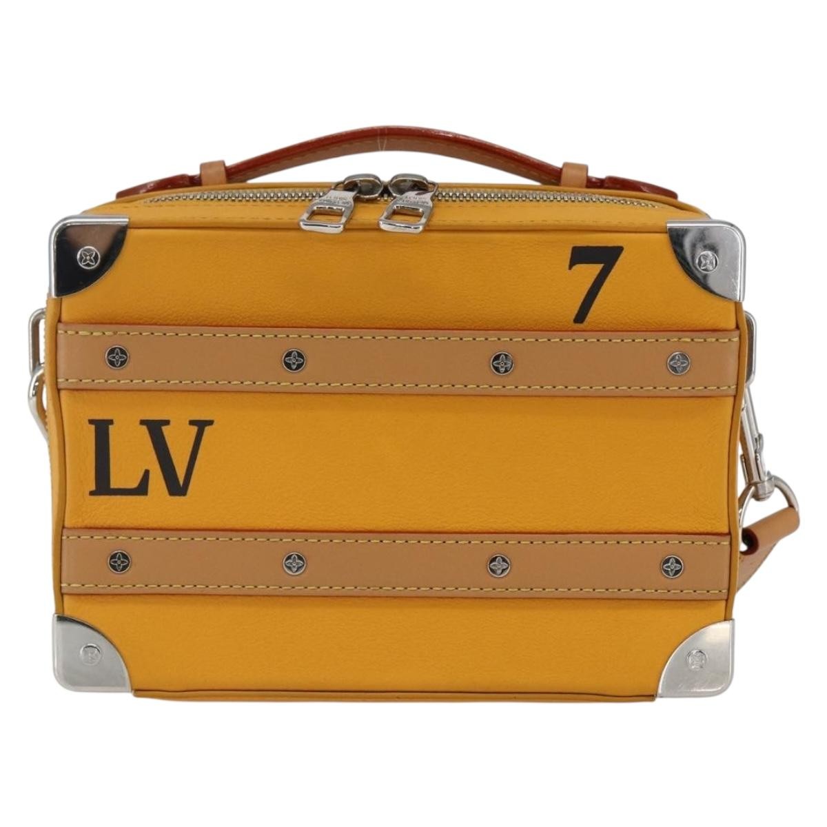 Louis Vuitton Handle Soft Trunk Bag Monogram Taurillon Leather Yellow Leather Clutche & Pouche Bag (Pre-Owned)