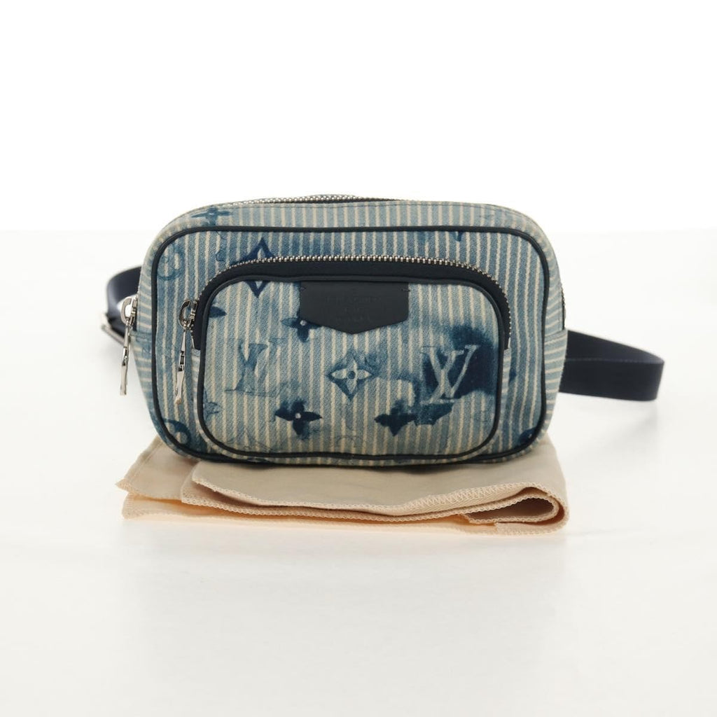 Louis Vuitton Outdoor Pouch Limited Edition Monogram Watercolor Stripes Denim Blue Canvas Clutche & Pouche Bag (Pre-Owned)