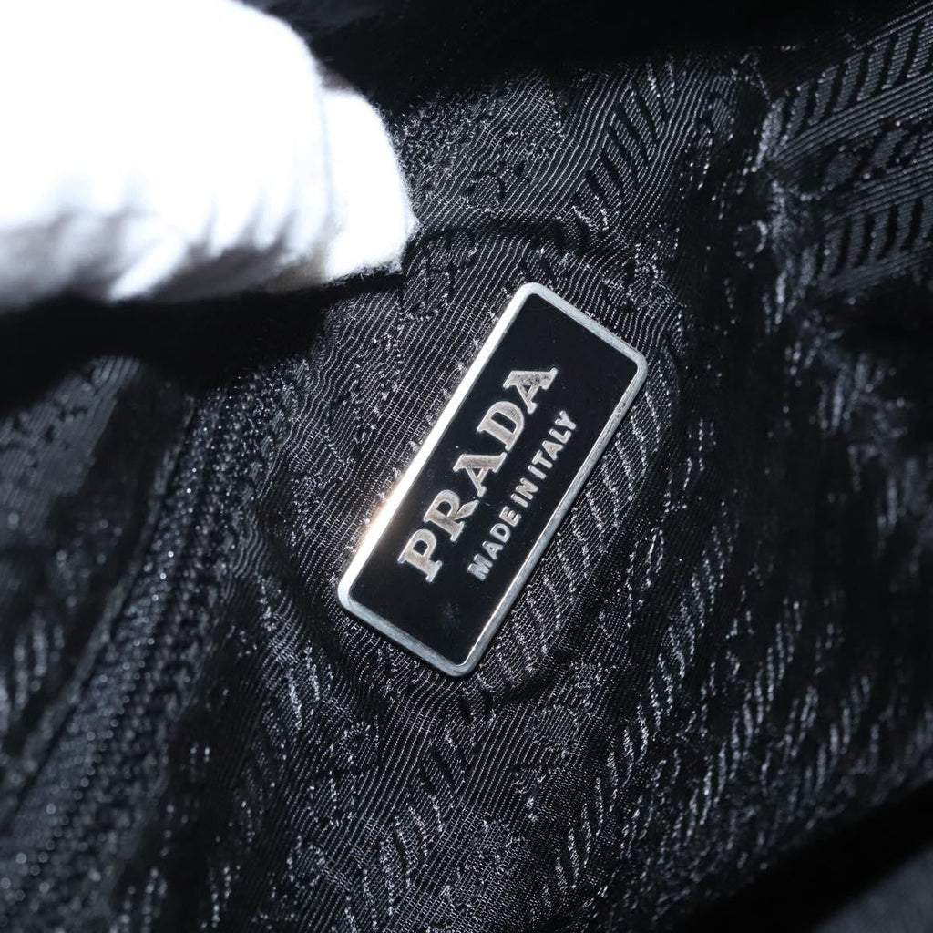 Prada Vintage Zip Tote Tessuto Black Nylon Tote Bag Bag (Pre-Owned)