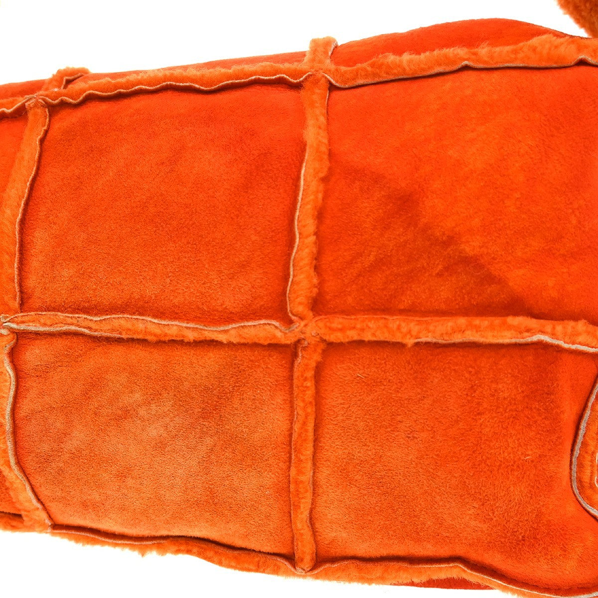 Chanel Flap Shoulder Bag Shearling And Suede Orange Fur Shoulder Bag Bag (Pre-Owned)