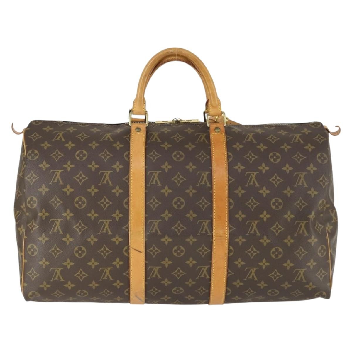 Louis Vuitton Keepall Bag Monogram Canvas Brown Canvas Travel Bag Bag (Pre-Owned)