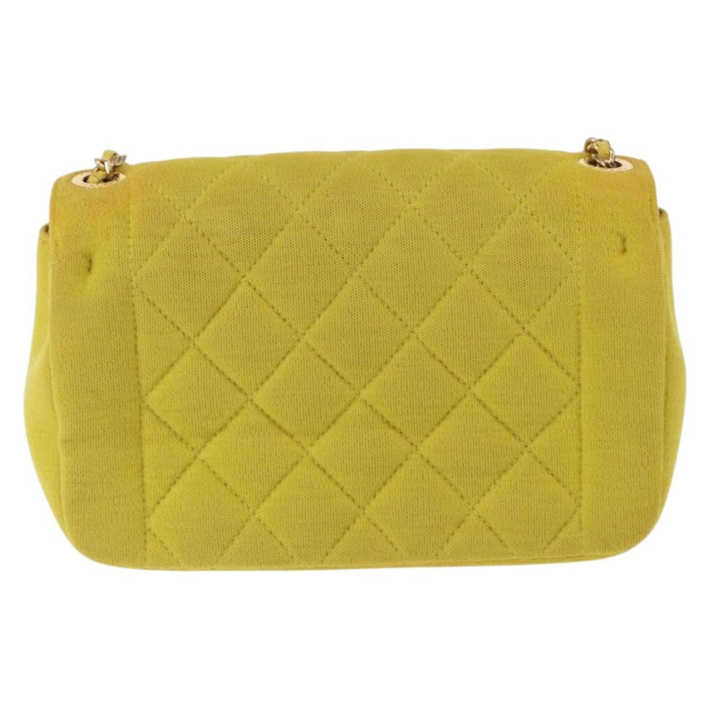 Chanel Chic With Me Flap Bag Quilted Jersey Yellow Cotton Shoulder Bag Bag (Pre-Owned)
