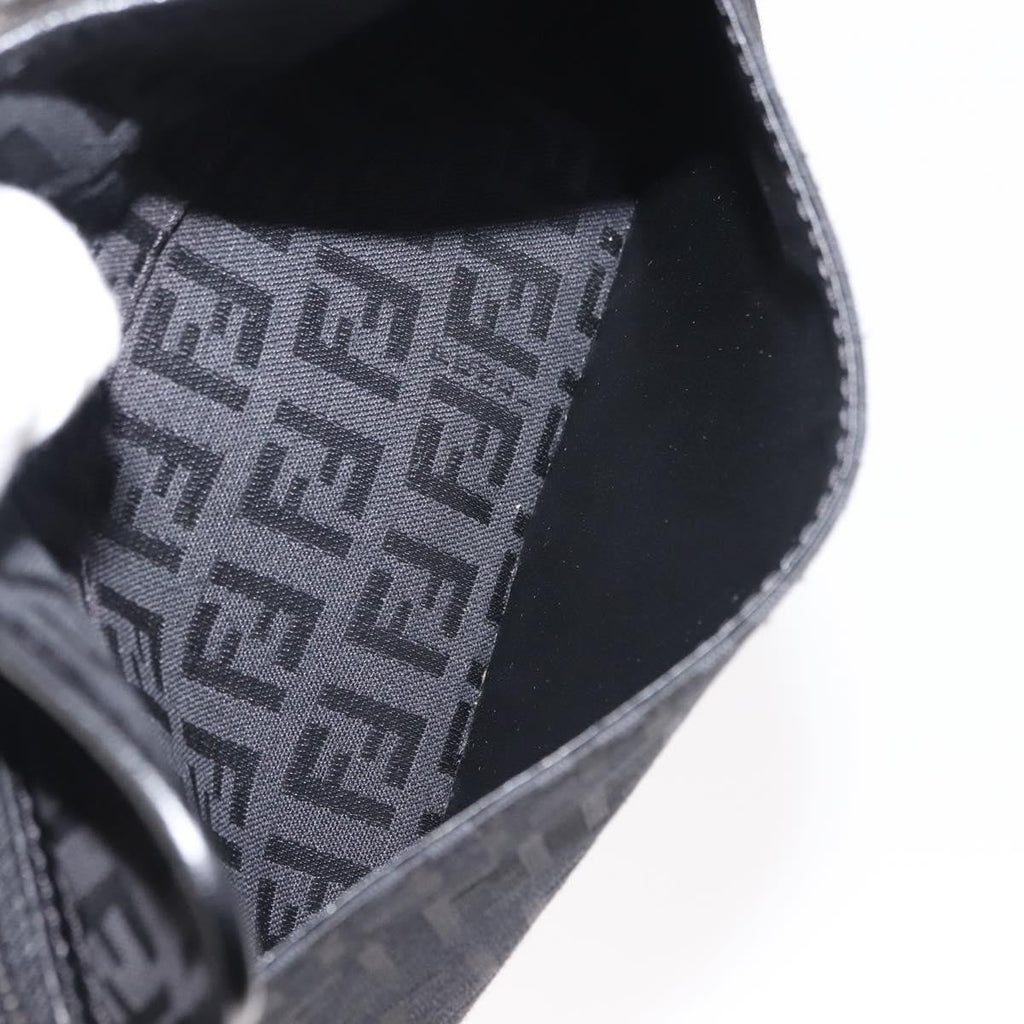 Fendi Ff Logo Pouch Canvas Black Canvas Clutche & Pouche Bag (Pre-Owned)