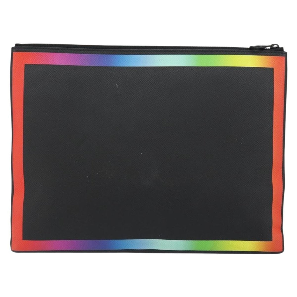 Louis Vuitton Pochette A4 Rainbow Taiga Leather Black Leather Clutche & Pouche Bag (Pre-Owned)