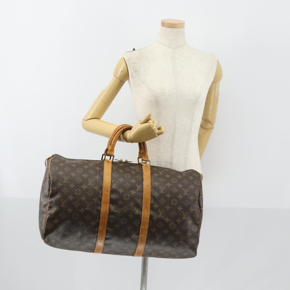 Louis Vuitton Keepall Bag Monogram Canvas Brown Canvas Travel Bag Bag (Pre-Owned)