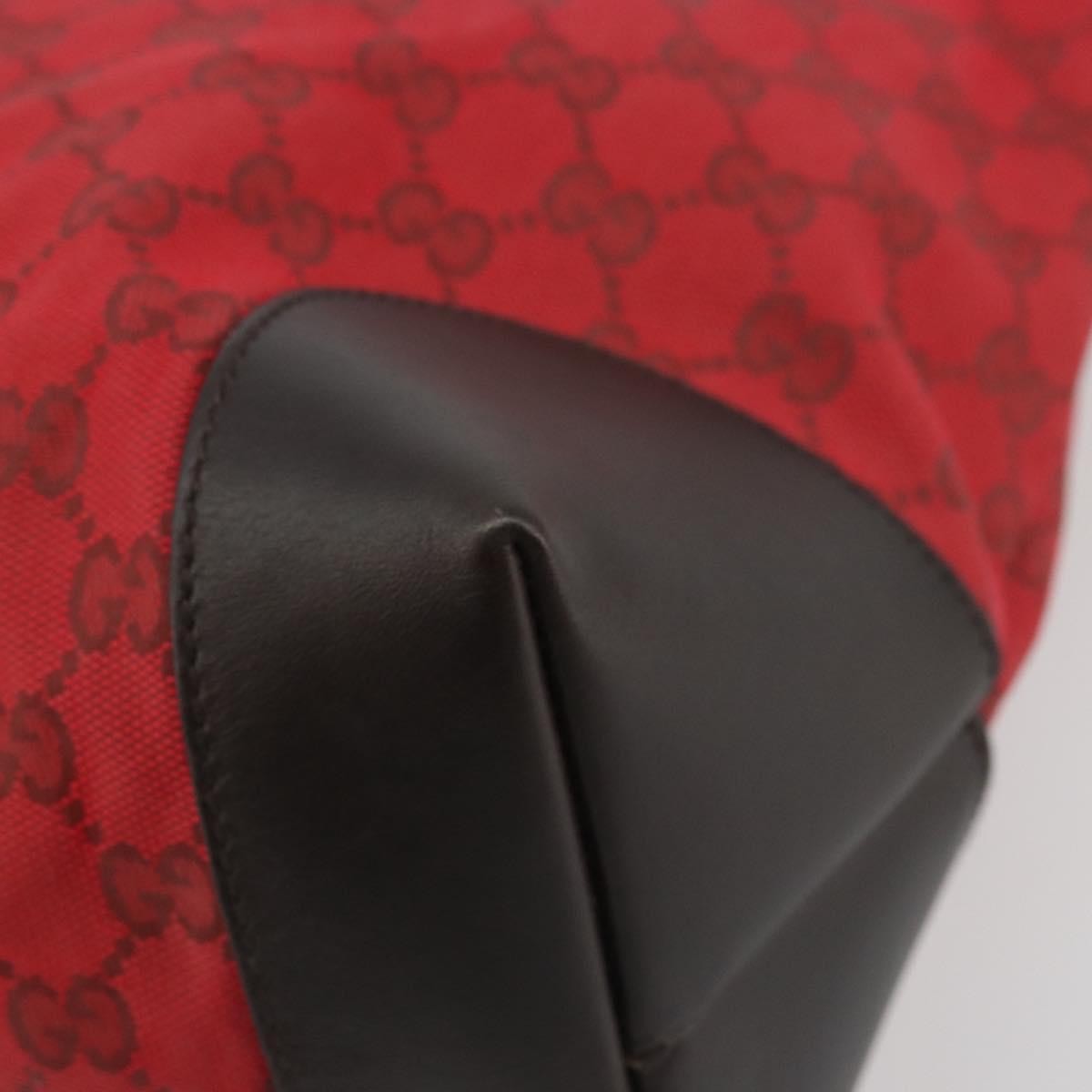 Gucci Original Zip Tote Gg Canvas With Leather Red Canvas Tote Bag Bag (Pre-Owned)