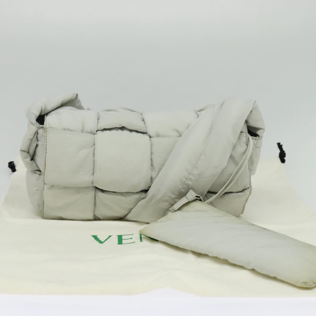 Bottega Veneta Padded Tech Cassette Crossbody Bag Intrecciato Nylon Gray Nylon Shoulder Bag Bag (Pre-Owned)