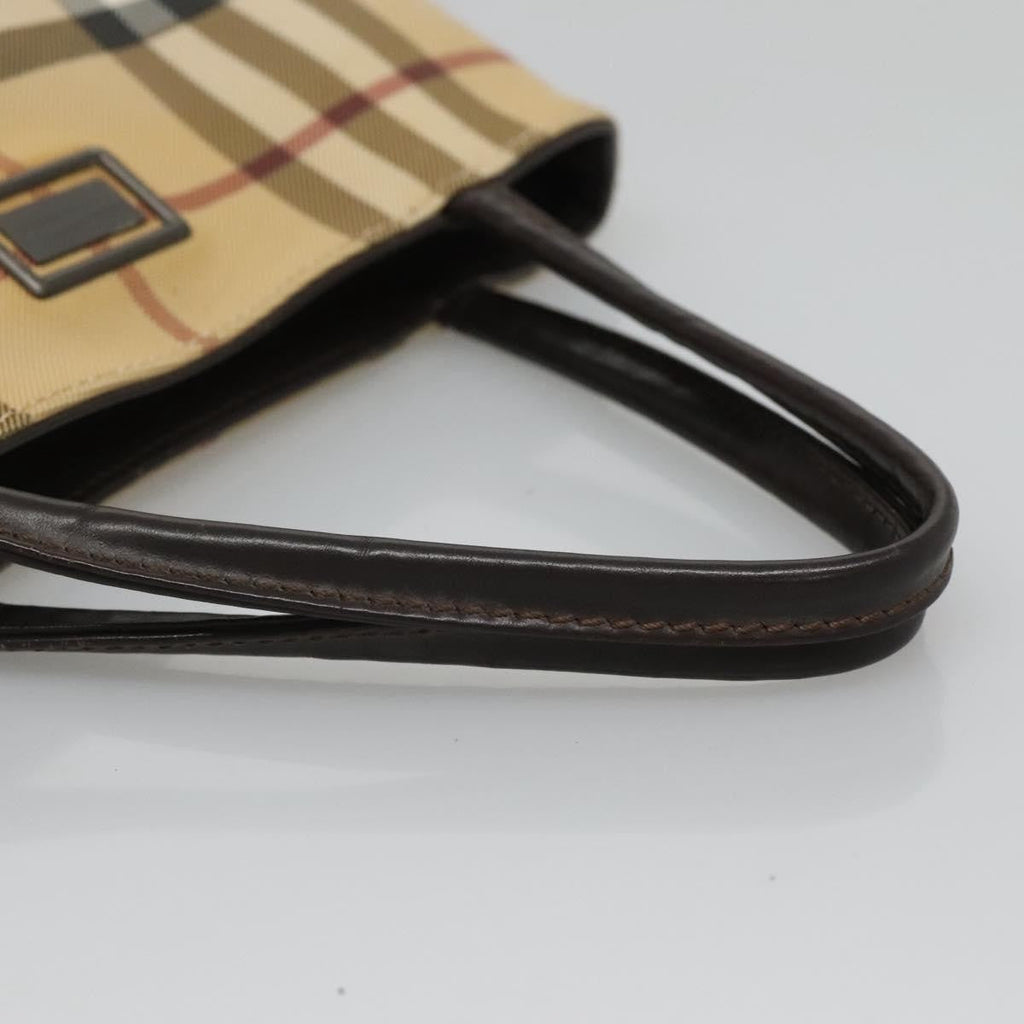 Burberry Nova Check Handbag Nova Check Canvas Beige Canvas Handbag (Pre-Owned)