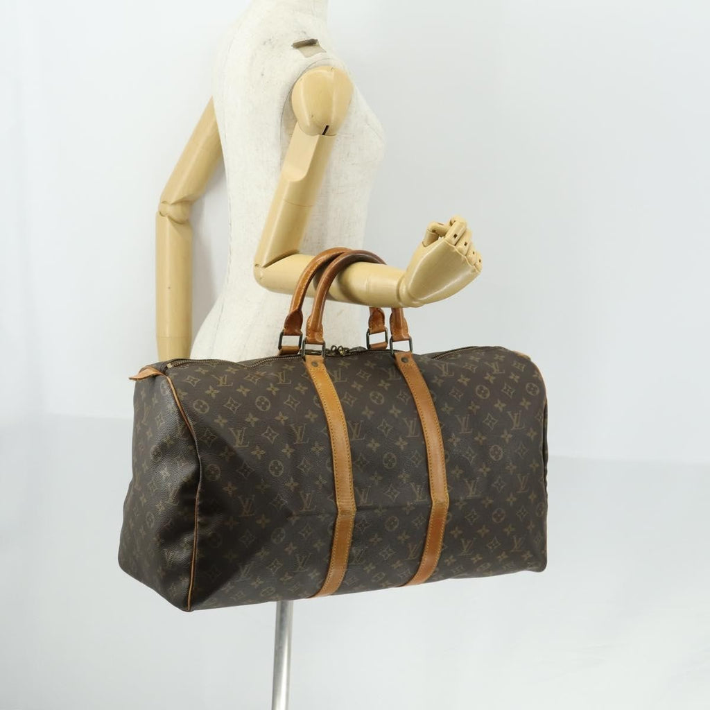 Louis Vuitton Keepall Bag Monogram Canvas Brown Canvas Travel Bag Bag (Pre-Owned)