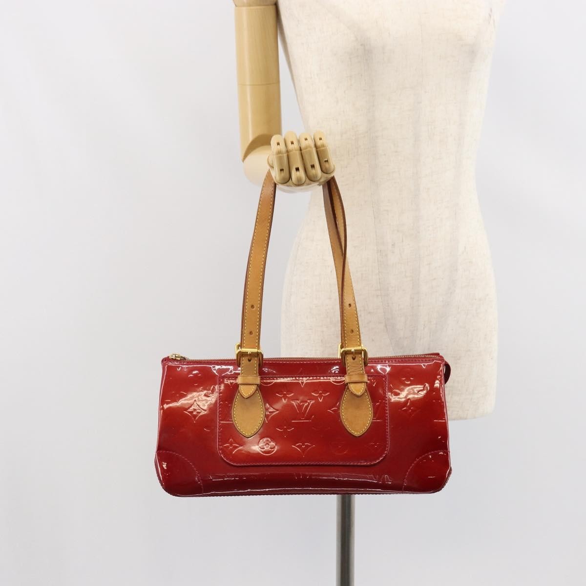 Louis Vuitton Rosewood Avenue Handbag Monogram Vernis Red Patent_Leather Handbag (Pre-Owned)