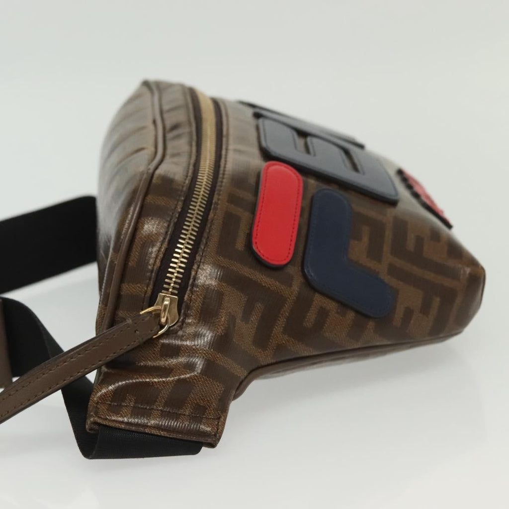 Fendi Mania Logo Waist Bag Zucca Coated Canvas Brown Canvas Clutche & Pouche Bag (Pre-Owned)