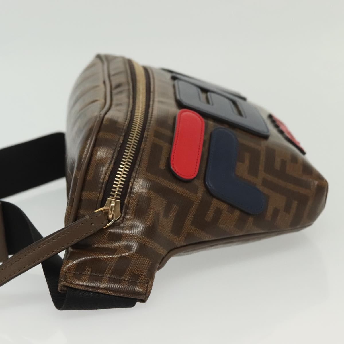 Fendi Mania Logo Waist Bag Zucca Coated Canvas Brown Canvas Clutche & Pouche Bag (Pre-Owned)