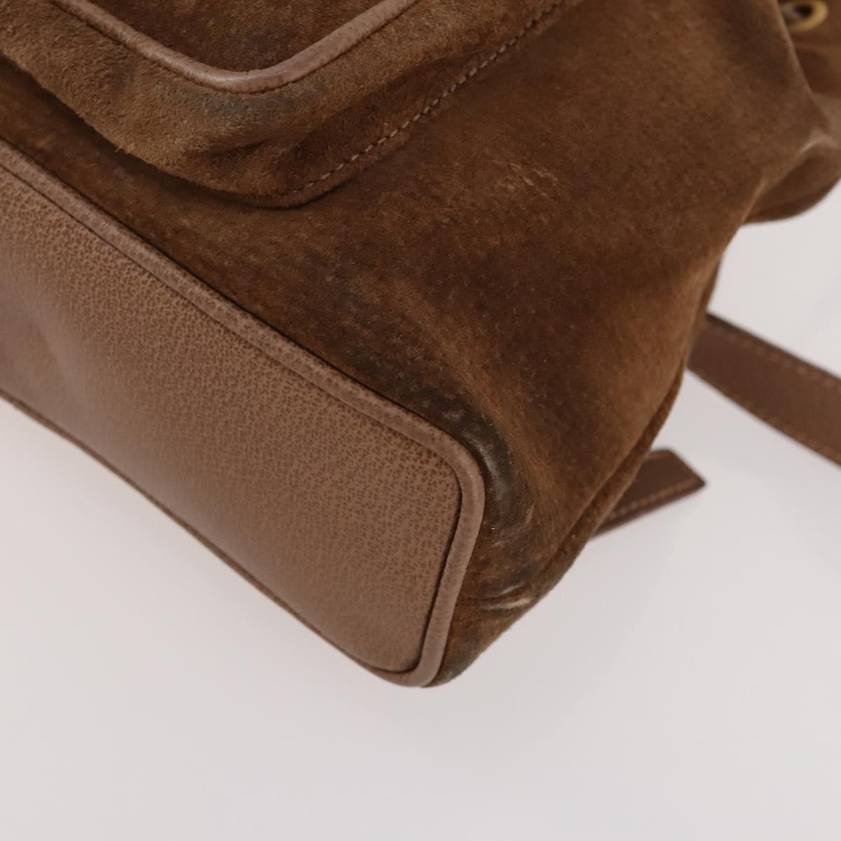 Gucci Gucci Bamboo Backpack Daim Brown Suede Backpack Bag (Pre-Owned)