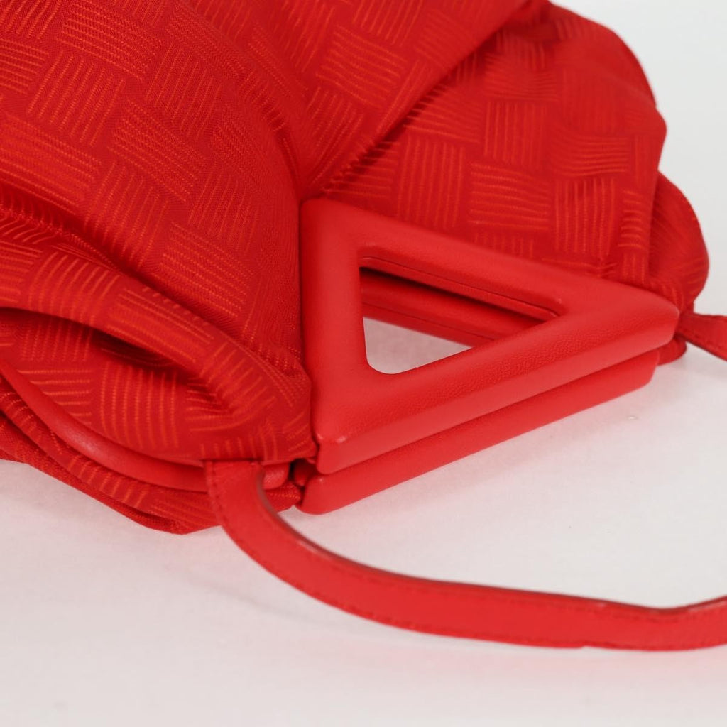 Bottega Veneta Point Shoulder Bag Chunky Knit Fabric Red Nylon Shoulder Bag Bag (Pre-Owned)