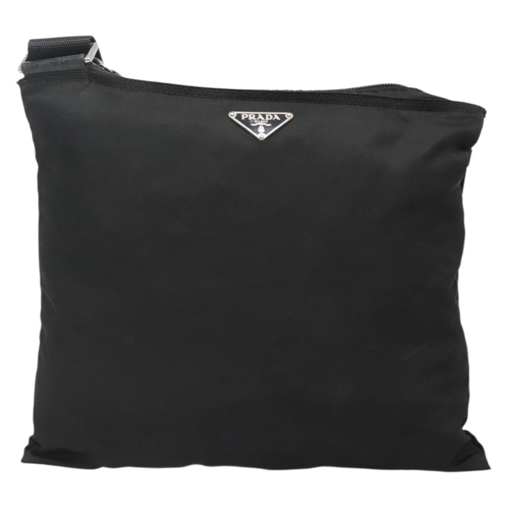 Prada Flat Messenger Bag Tessuto Black Nylon Shoulder Bag Bag (Pre-Owned)