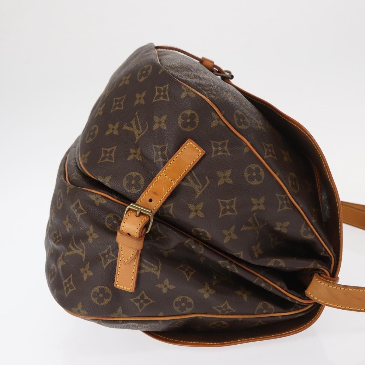 Louis Vuitton Saumur Handbag Monogram Canvas Brown Canvas Shoulder Bag Bag (Pre-Owned)