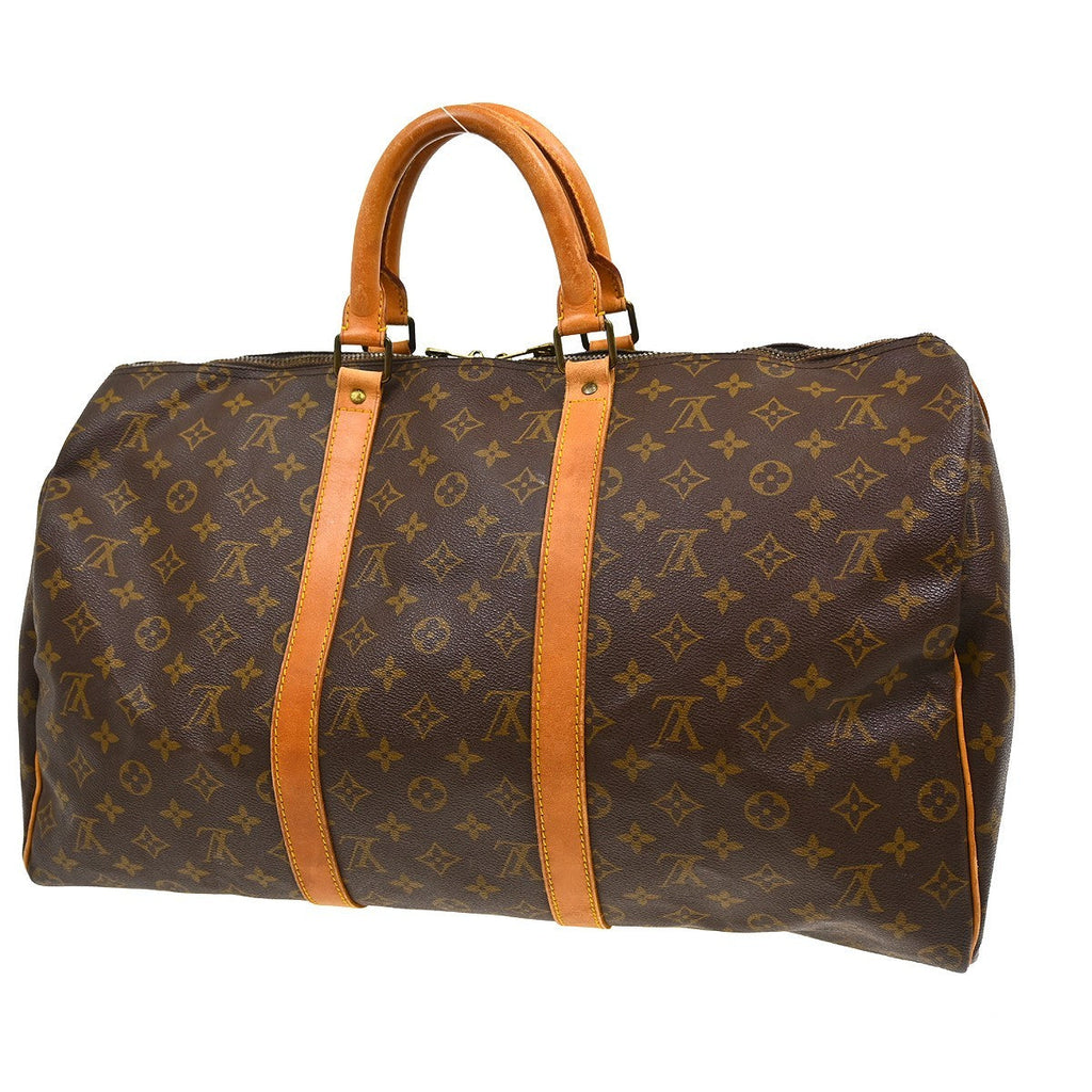 Louis Vuitton Keepall Bag Monogram Canvas Brown Canvas Travel Bag Bag (Pre-Owned)